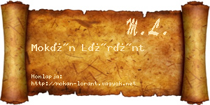 Mokán Lóránt névjegykártya